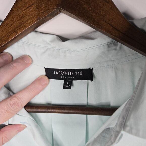 Lafayette 148 Mint Green Button Front Large Minimalist - Picture 2 of 7